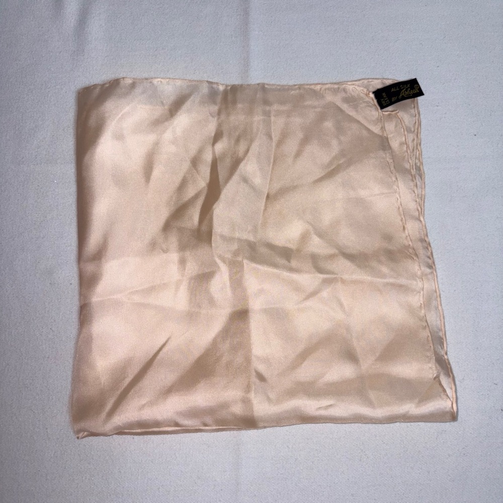 Ashear Pocket Square OS oyster cream Silk Hand Rolled Solid Classic Formal scarf